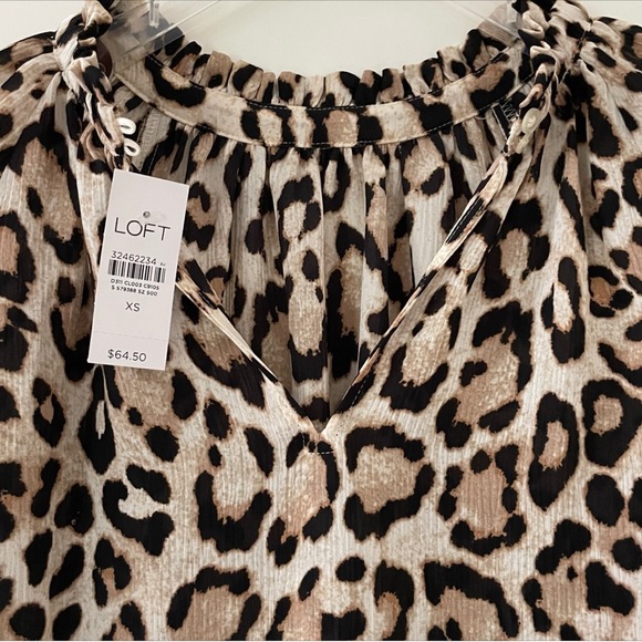 NWT LOFT Leopard Print Blouse XS - Picture 4 of 8